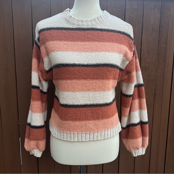 Billabong | Size Large Striped Crop Sweater - Picture 1 of 14